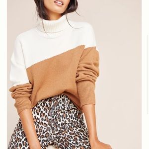 Anthropologie Leanna Colorblocked Turtleneck Size Medium